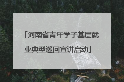 河南省青年学子基层就业典型巡回宣讲启动
