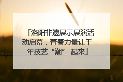 洛阳非遗展示展演活动启幕，青春力量让千年技艺“潮” 起来