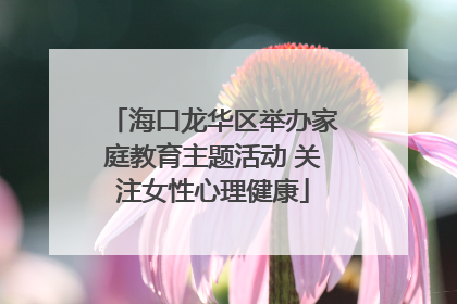 海口龙华区举办家庭教育主题活动 关注女性心理健康