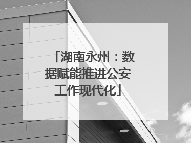 湖南永州：数据赋能推进公安工作现代化