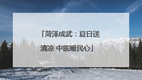 菏泽成武：夏日送清凉 中医暖民心