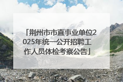 荆州市市直事业单位2025年统一公开招聘工作人员体检考察公告