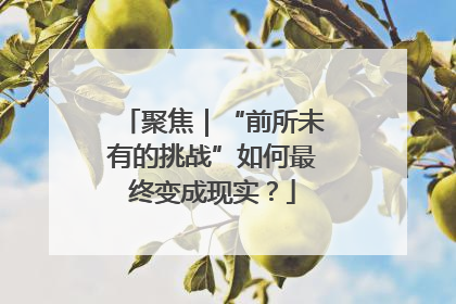 聚焦｜“前所未有的挑战”如何最终变成现实？