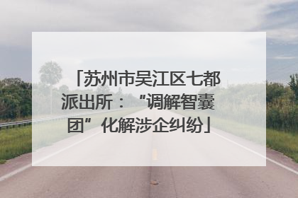 苏州市吴江区七都派出所：“调解智囊团”化解涉企纠纷