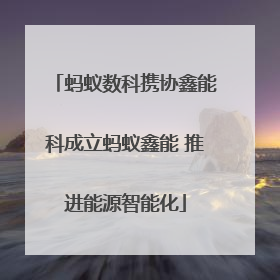 蚂蚁数科携协鑫能科成立蚂蚁鑫能 推进能源智能化