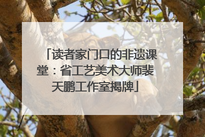 读者家门口的非遗课堂：省工艺美术大师裴天鹏工作室揭牌