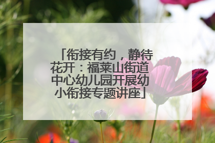 衔接有约，静待花开：福莱山街道中心幼儿园开展幼小衔接专题讲座