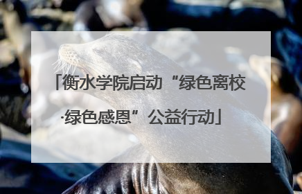 衡水学院启动“绿色离校·绿色感恩”公益行动
