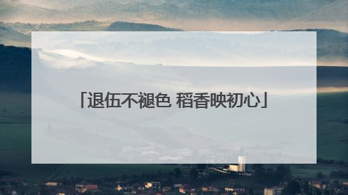 退伍不褪色 稻香映初心