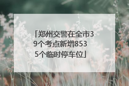 郑州交警在全市39个考点新增8535个临时停车位