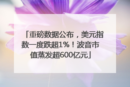 重磅数据公布，美元指数一度跌超1%！波音市值蒸发超600亿元