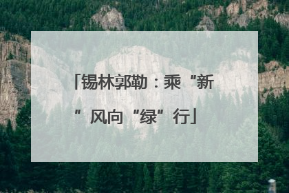 锡林郭勒：乘“新”风向“绿”行