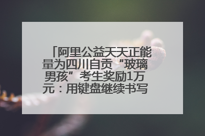 阿里公益天天正能量为四川自贡“玻璃男孩”考生奖励1万元：用键盘继续书写不设限的人生