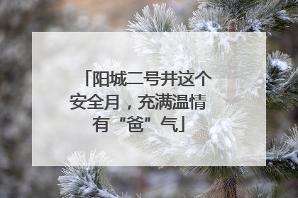 阳城二号井这个安全月，充满温情有“爸”气