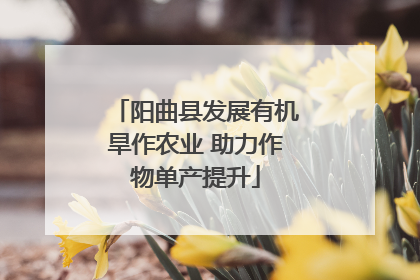 阳曲县发展有机旱作农业 助力作物单产提升