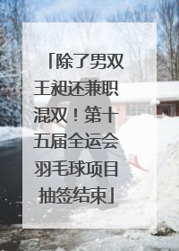 除了男双王昶还兼职混双！第十五届全运会羽毛球项目抽签结束