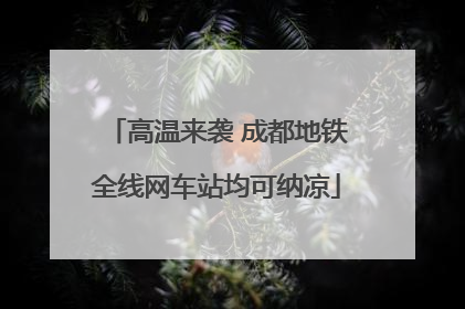 高温来袭 成都地铁全线网车站均可纳凉