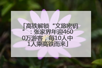 高铁解锁“文旅密码”：张家界年迎4600万游客，每10人中1人乘高铁而来