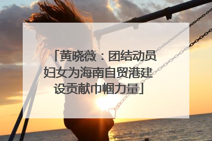 黄晓薇：团结动员妇女为海南自贸港建设贡献巾帼力量
