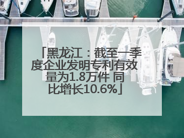 黑龙江：截至一季度企业发明专利有效量为1.8万件 同比增长10.6%