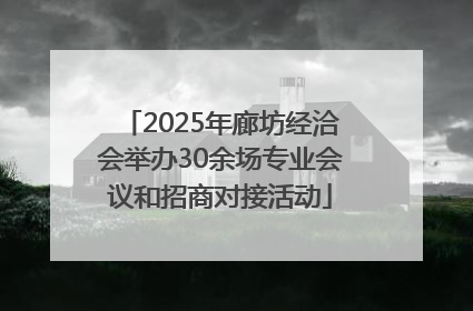 2025年廊坊经洽会举办30余场专业会议和招商对接活动
