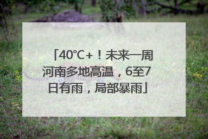 40℃+！未来一周河南多地高温，6至7日有雨，局部暴雨