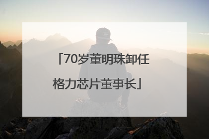 70岁董明珠卸任格力芯片董事长