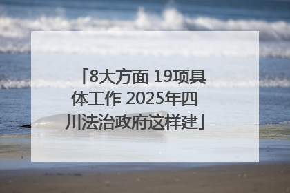 8大方面 19项具体工作 2025年四川法治政府这样建